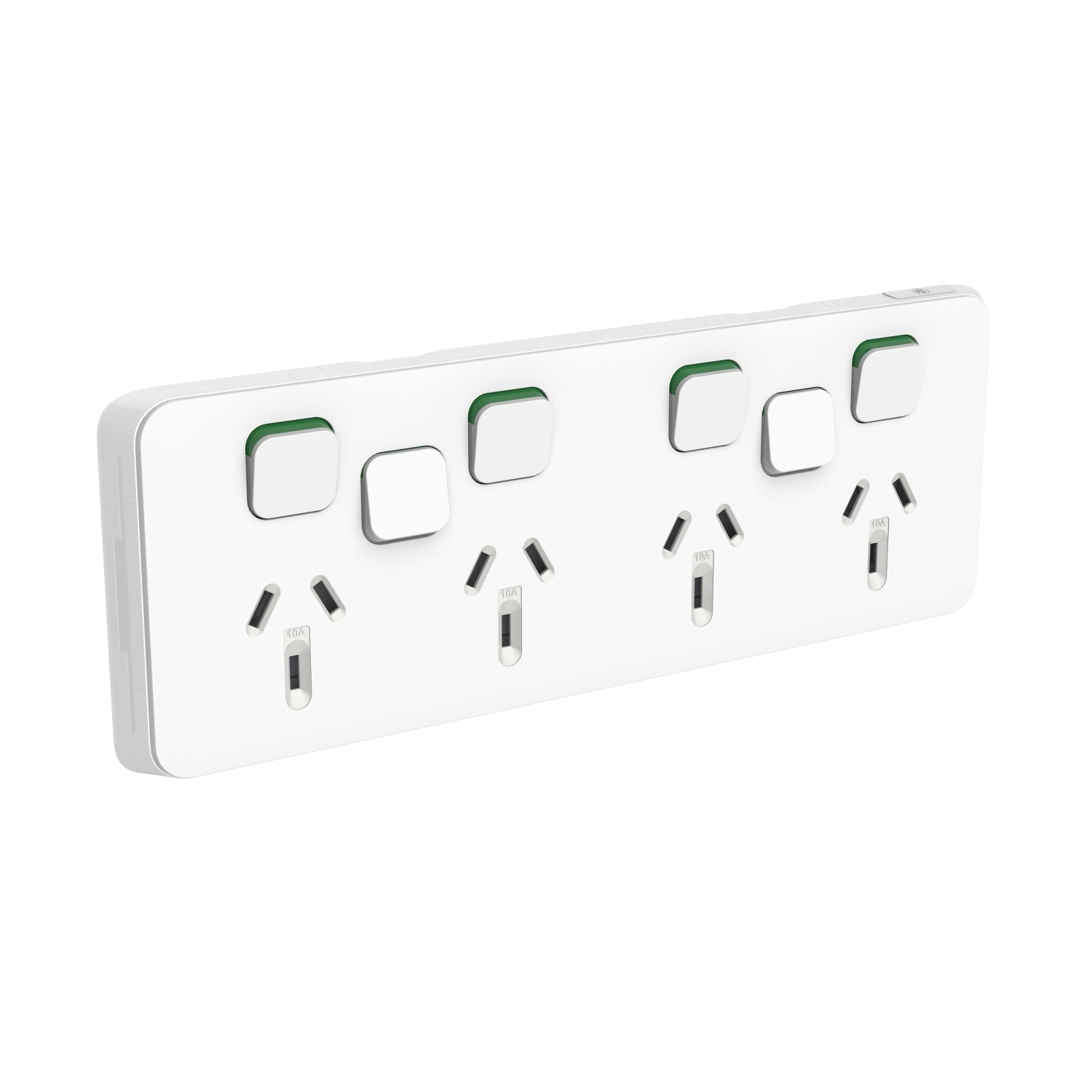 PDL Iconic, cover frame for switched GPO Horiz 10A 250V option for 2 extra switch - Vivid White